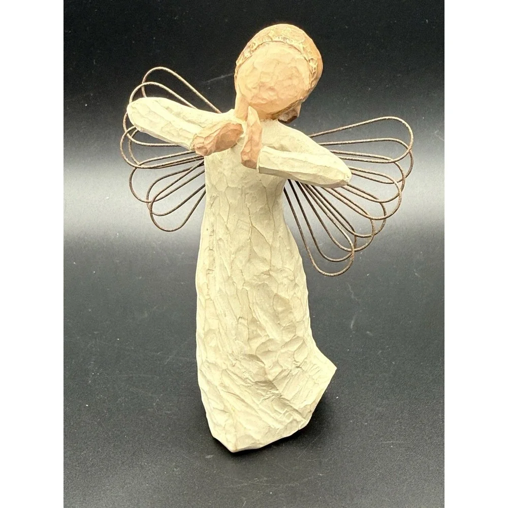 VTG Lot 3 Willow Tree Angel Figurine Demdaco Light, Happiness & Thinking Of You